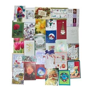 Vintage Greeting Card Organizer Christmas & Mixed Occasion Gift Wrapping Bundle